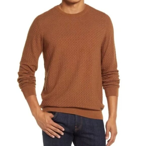 NWT BRAX FEEL GOOD Size 2XL Rick Crewneck Sweater Diamond Knit Merino/Silk - Picture 1 of 11